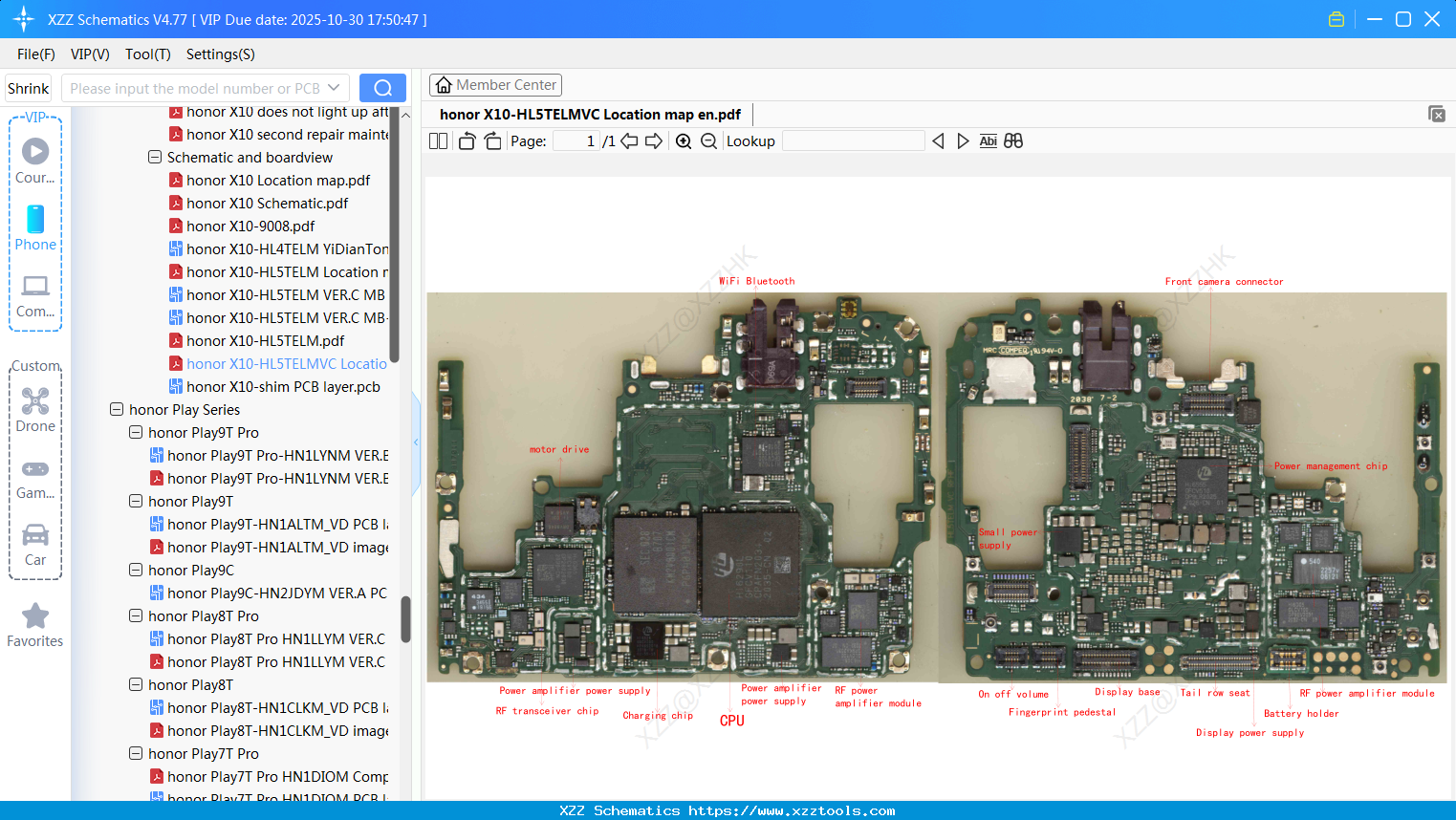 Honor X10-HL5TELMVC Location Map En